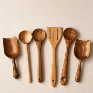 AurSaré Artisan Wooden Kitchen Utensil Set (6-Piece)