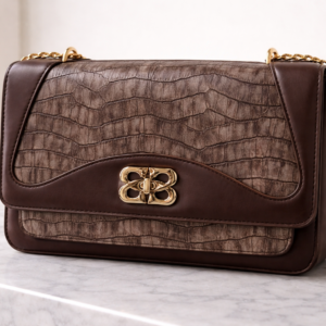 Lasvenis Croc-Texture Chain Bag