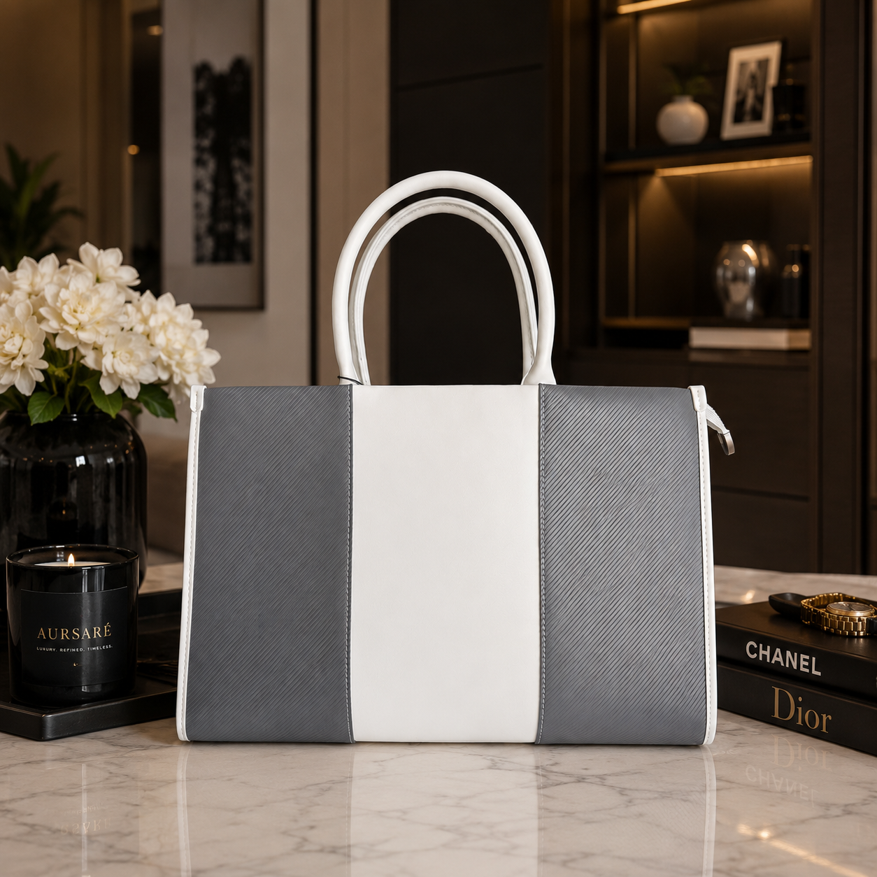 Lasvenis Ivory Slate Tote