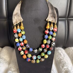 The Horn Multicolored Beaded Necklace