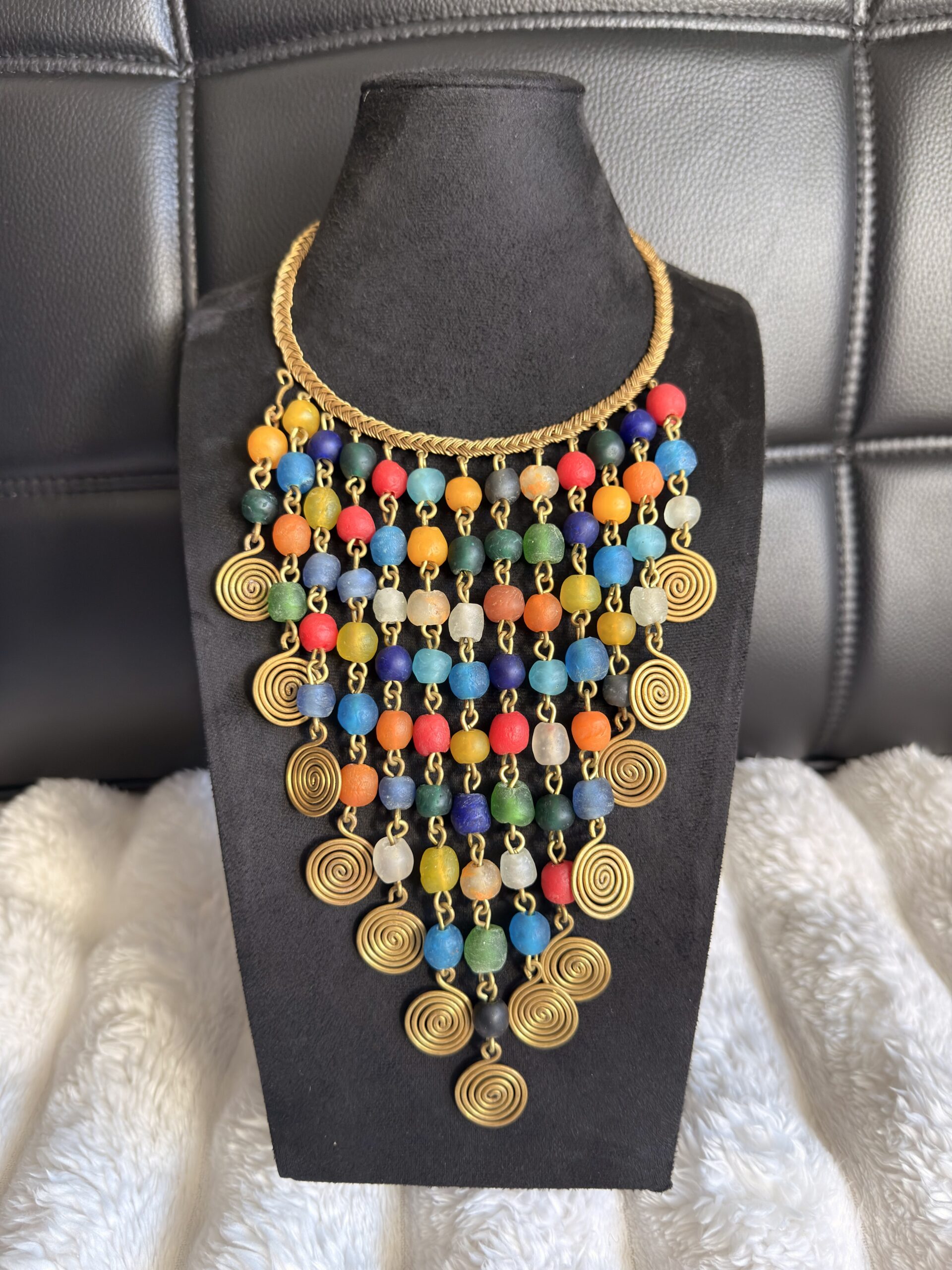 AurSaré Multicolor Cascade Statement Necklace - Image 3