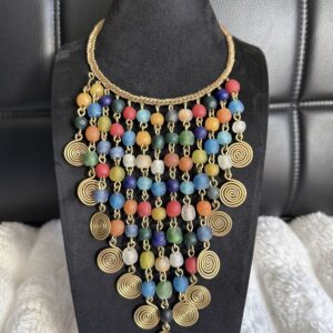 AurSaré Multicolor Cascade Statement Necklace
