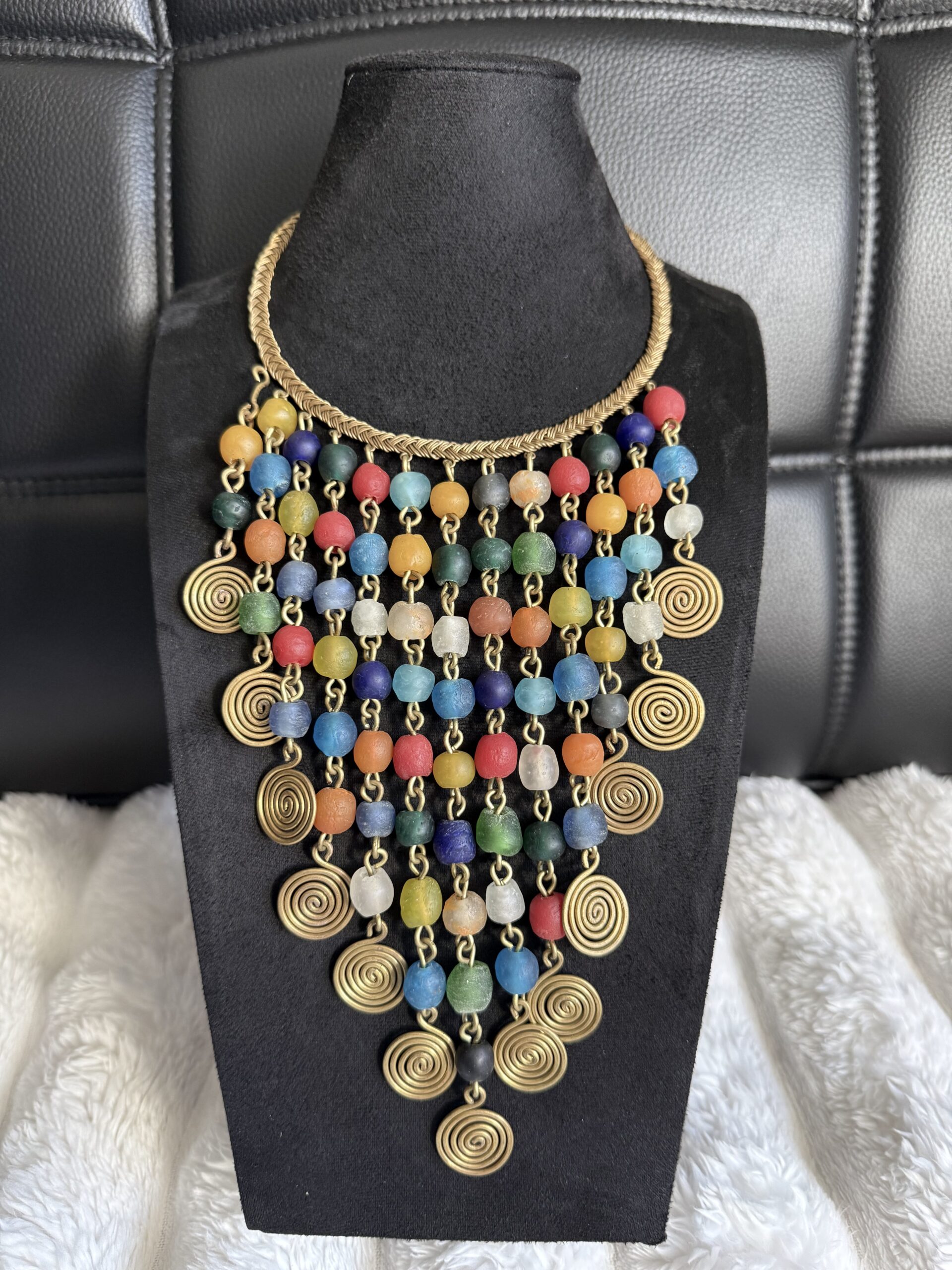 AurSaré Multicolor Cascade Statement Necklace